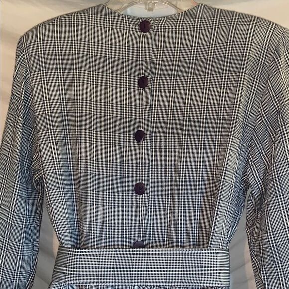 Vtg 80s/90s Cimmaron Dress blue/white plaid 👗 - Picture 6 of 8
